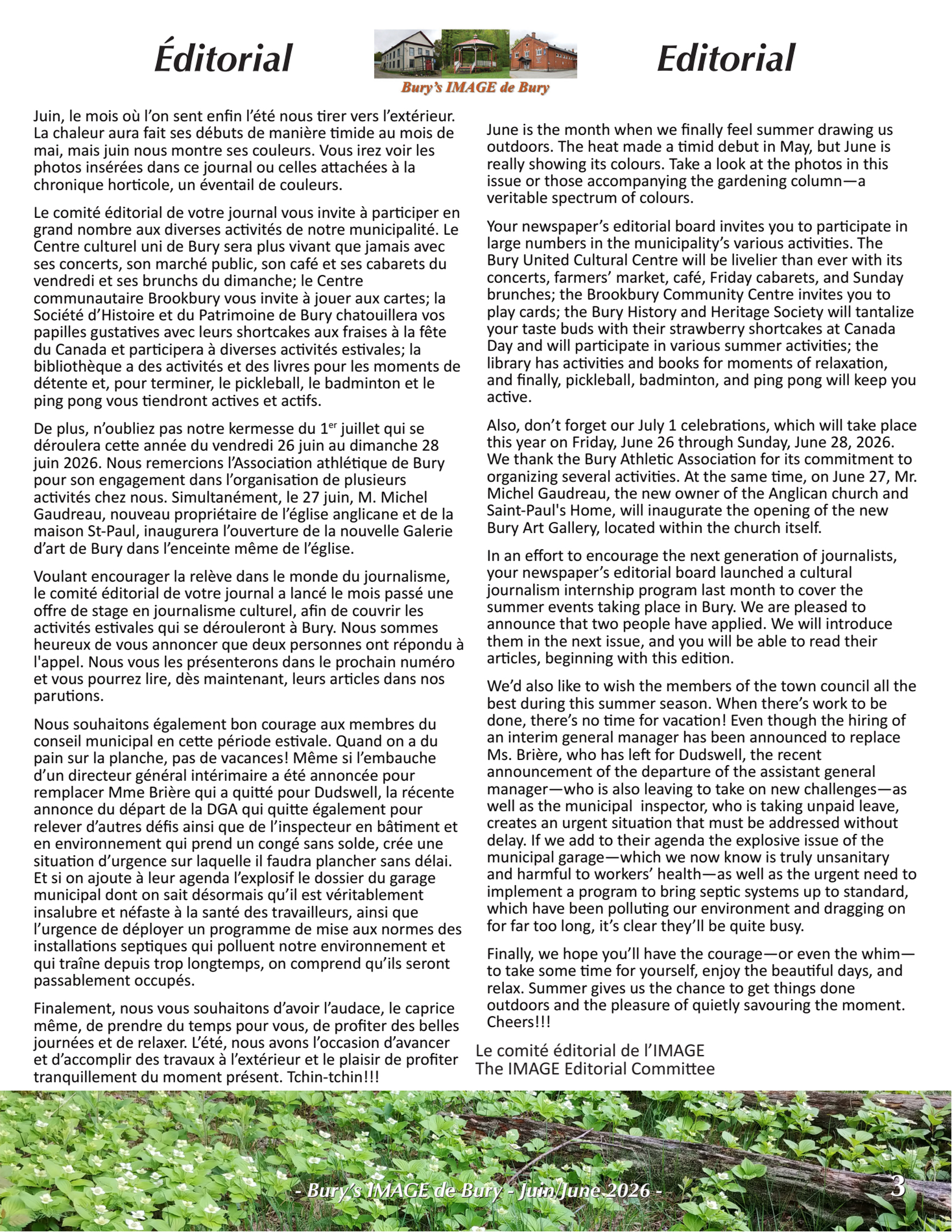 Editorial Juin/June 2026